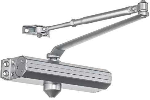 Dynasty Hardware Door Closer Adjustable Spring Size 1-4 Hydraulic Automatic Door Closer ADA Compliant Series 1614 Sprayed Aluminum
