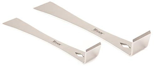 Titan 17005 - Set di 2 raschietti in acciaio inox, 18,5 x 2,9 cm e 24,5 x 2,9 cm