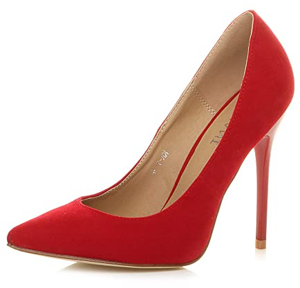 AJVANI Womens Ladies high Heel Pointed Contrast Court smart Party Work Shoes Pumps Size