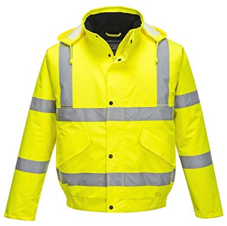 Portwest Klassische Warnschutzjacke Arbeitsjacke Warnjacke Bomberjacke_Gelb_5XL / 76-80