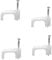 Merriway BH04441 (100 Pcs) Twin Shotgun White Cable Clips for WF65/CT63 Coaxial Phone, Ethernet and Internet Satellite Television Cable, 10 mm - Pack of 100 Pieces