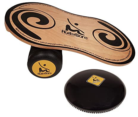 RollerBone 1.0 Pro Set + Softpad – Balance Board & Balance Trainer für Fitnesstraining