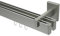 Interdeco eckige Innenlauf Gardinenstangen Edelstahl Optik 2-läufig Typ 10212821, 160 cm