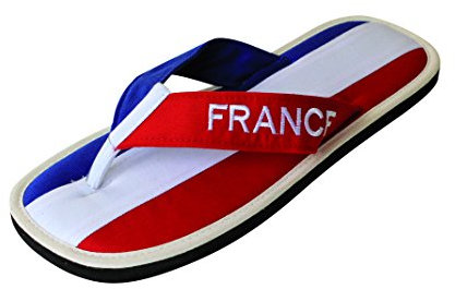 Nawemo Tongs à la cannelle France, Bleu/blanc/rouge., 42/43 EU