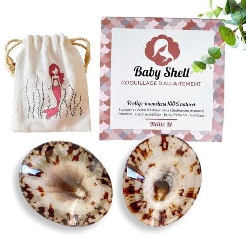 BABY SHELL Coquillages d'allaitement Nacre 100% Naturels Atelier Français - Soins CREVASSES | Taille Medium