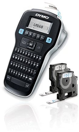 Dymo Label Maker with 2 D1 Label Tapes | LabelManager 160 Portable Label Maker, QWERTY Keyboard, One-Touch Smart Keys, Easy-to-Use, for Home & Office Organization