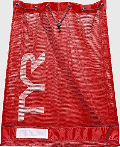 TYR Sport Netztasche für Schwimmen, 75 l, Unisex, Uni, LBD2610, rot, (75L) EU