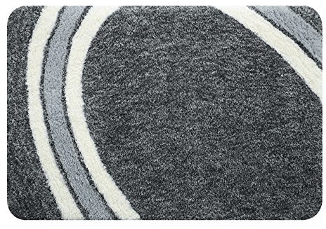 Spirella Badematte | kuscheliger Hochflor | Rutschfester Badvorleger | viele Größen | waschbar 40° | 80x150 cm | Grau