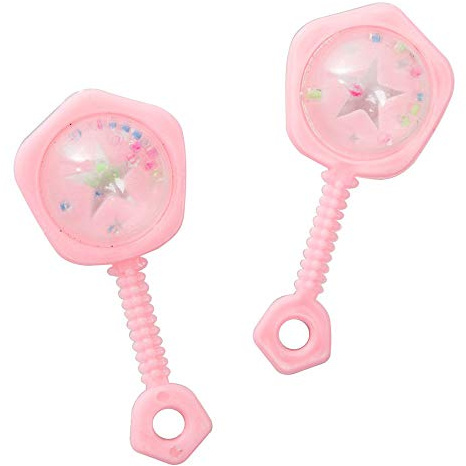 Adorable Pink Baby Rattles (6cm) 6 Count - Party Favors for Baby Showers & Celebrations