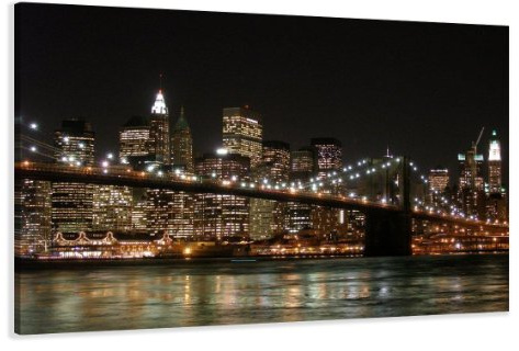 Bild auf Leinwand New York 80 x 60 cm Modell-Nr. XL 4008 Bilder fertig gerahmt auf echtem Holzrahmen riesig. Ausführung Kunstdruck als Wandbild auf Rahmen. Günstiger als Ölbild Gemälde Poster Plakat mit Bilderrahmen