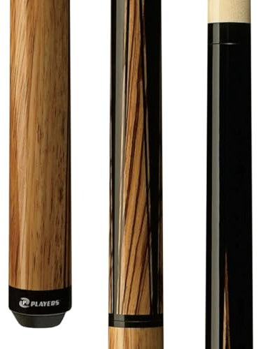 Players Spieler JB12 Ahorn und Zebrano Halb und halb Design Break-Jump-Queue, schwarz, 21-Ounce