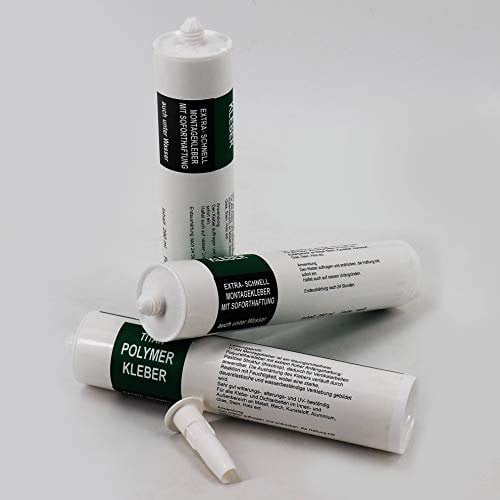 Auqagart 6X Kleber für Teichfolie Ufermatte Steinfolie I Folienkleber wasserbeständig UV-stabil und witterungsbeständig I Professioneller Teichfolienkleber ohne Lösungsmittel I 290ml weiß