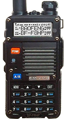 BAOFENG BF-F8HP (UV-5R 3rd Gen) 8-Watt Dual Band Two-Way Radio (136-174MHz VHF & 400-520MHz UHF) Includes Full Kit with Large Battery