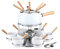 Fondue Set.23 Edelstahl SM.Weiß