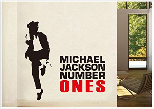 Deco-idea Wandtattoo wandaufkleber wandsticker Photo Porträt Michael Jackson tanzen wph043(010 Weiss, set4:ca. 100 x 102 cm)