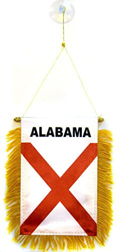 AZ FLAG - Wimpel Alabama - 15x10 cm - Bundesstaat Alabama Mini Flagge 10 x 15 Cm - Auto Pennant Spezielle Auto
