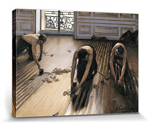1art1 Gustave Caillebotte Poster Die Parkettschleifer, 1875 Bilder Leinwand-Bild Auf Keilrahmen | XXL-Wandbild Poster Kunstdruck Als Leinwandbild 40x30 cm