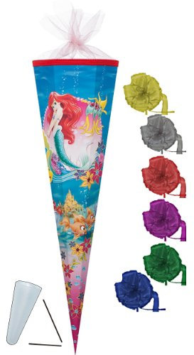 Schultüte - Arielle Meereszauber 22 cm - incl. Schleife mit Tüllabschluß - Zuckertüte Nestler Meerjungfrau Fabian Unterwasser Fisch
