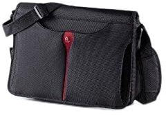 Kross Precision 15.6” Business Laptop-Tasche “Messenger Classic” – Umhängetasche für Laptops / Notebooks / Netbooks – Schwarz, rot