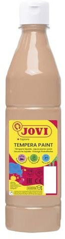 Jovi - Gouache liquide, bouteille de 500ml, Couleur beige, Peinture à base d'ingrédients naturels, Facile à laver, Sans gluten, Idéal pour l'école (50609)