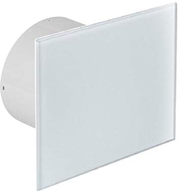MKK Ø 100 mm Design Badventilator Glasfront mit Timer/Nachlauf und Rückstauklappe WEG100T Lüfter Ventilator Front Wandlüfter Badlüfter Ventilator Einbaulüfter Bad Küche leise Glas 10 cm