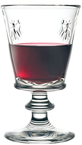 Côté Table 7576 Abeilles Verre avec Pied Transparent 24 cl 8,5 x 8,5 x 14 cm, LOT DE 6