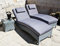Ragnarök-Möbeldesign PolyRattan Sonnenliege DEUTSCHE Marke - EIGENE Produktion - 8 Jahre GARANTIE Polster Tisch Glasplatte 2 Sonneliegen Set Belastbar 180Kg Grau Gartenmöbel