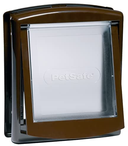PetSafe Staywell Haustiertüre Original mit 2 Verschlussoptionen, Größe M, Für Haustiere bis zu 18 kg geeignet, Braun