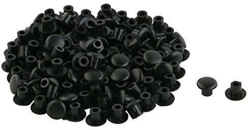 sourcing map 100 Stück Möbel Schrauben Abdeckungen Haus Kunststoff Öffnung Schrauben Dübel 5 mm Schwarz de