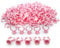 G2PLUS Pink Eyelash Glue Holder Ring - 300PCS Lash Extension Glue Rings - Small Disposable Plastic Glue Cups Rings for Eyelash Extension, Tattoo Application, Nails Extension