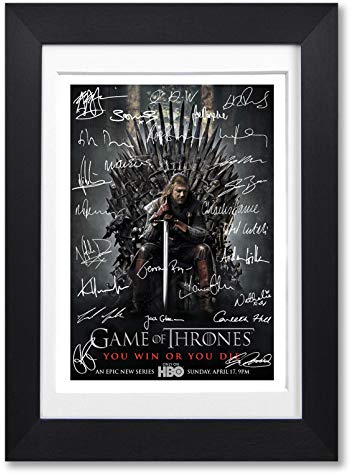 Game Of Thrones Full Cast Signed Autograph Signature A4 Poster Photo Print Photograph Picture TV Show Series Season DVD Boxset Present Gift (A4 Black Framed & Mounted)
