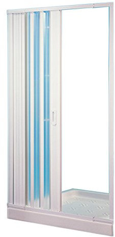 Negrari S1b90-Cabine de douche pliante 1 côté reducible pvc transparent 184h x 90 cm