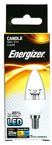 Energizer LED Candle Energy Saving Lightbulb, E14, 3.4 W, Warm White