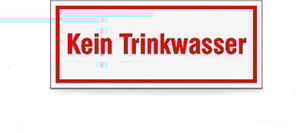 SafetyMarking® Hinweisschild Kein Trinkwasser | BxH: 12,0 x 5,0 cm | Material: Polystyrol | Befestigungsart: Zum Verschrauben | Trinkverbot Kennzeichnung