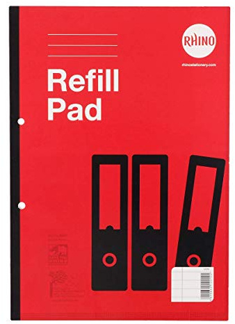 Rhino Stationery A4 Refill Pad 160 Page | 8mm Ruled With Margin | Headbound Notepad | Red | School Notepad Premium Writing Paper