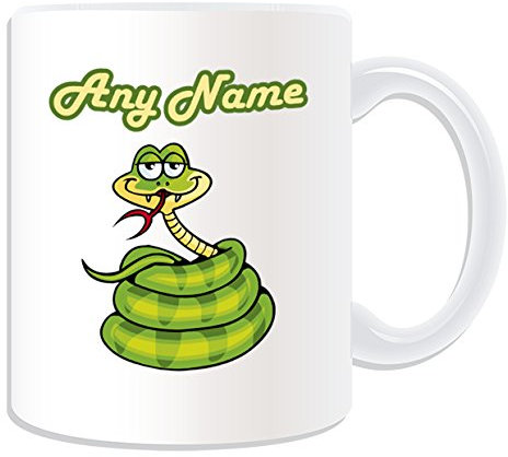 Regalo personalizzato – Spirale Serpente Tazza (animali, motivo design, colore: bianco, qualsiasi nome/Messaggio Sulla Tazza