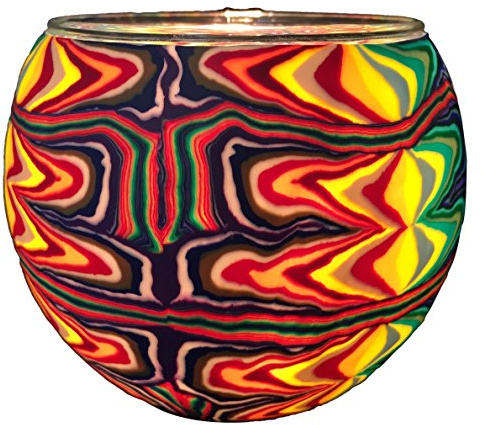 KERZENFARM 21408 Glowing tealight-holder Glas, bunt