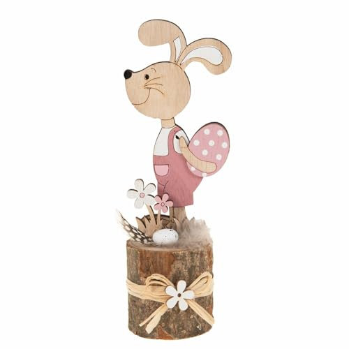 SIDCO Osterhase Deko Hase Fensterdeko Holz Häschen mit Osterei Osterdeko Ostern