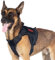 OneTigris Hundegeschirr, FIRE WATCHER Taktische Geschirr Sicherheitsgeschirr Hunde Hundeweste mit 1 Griffe und 2 D-Ring 1000D Nylon (L, Schwarz)
