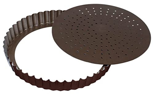 Gobel Moule à tarte 32 cm fond mobile perforé anti adhérent 226451, Doré