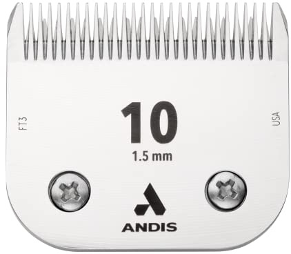 Andis 64315 Ceramic Edge Detachable Pet Clipper Blade – Carbon-Infused Steel with Sharp Cutting Tech, Runs Cooler & Stays Sharper, Resists Rust & Heat, Size-10 - Fits AG, AGC & BDC Series, Chrome