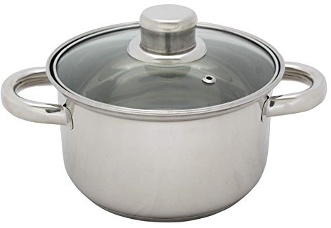 BESTCOOKING Kochtopf Edelstahl mit Glasdeckel 3,5 L 20 cm Topf Kochen