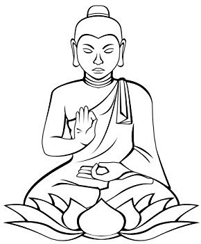Wandtattooladen Wandtattoo - Buddha mit Lotusblume Größe:87x105cm Farbe: gold