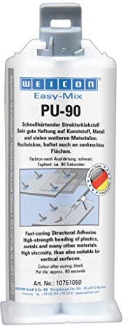 WEICON Easy-Mix PU 90 | 2-Komponenten Polyurethan-Klebstoff, extrem schnellhärtend, schwarz