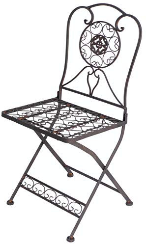 Gartenstuhl Metall Tecla 17921 Metallstuhl Stuhl Garten Vintage Eisen Nostalgie Eisenstuhl Braun Antik