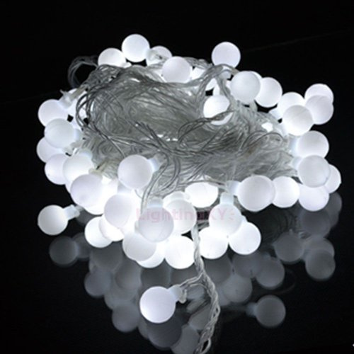 JnDee™ Battery Powered Cool White Berry Ball Shaped LED Fairy Lights 2M 20LED - ON/Off/Flash Functions, Perfect for Christmas Wedding and Parties