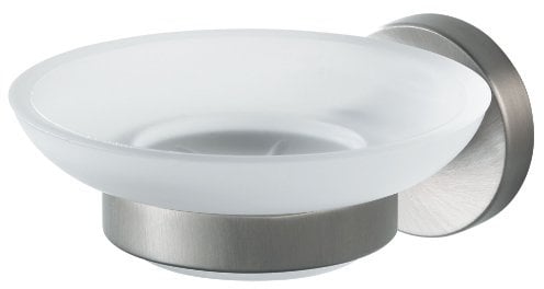 Haceka Kosmos Tec 1116303, Glas-Seifenhalter, Silber,transparent Weiß