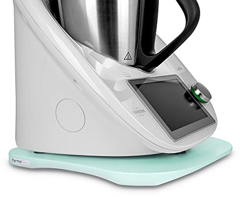 Gleitbrett für Thermomix TM5 TM6 – leicht gleitendes Untergestell thermoBase hochwertigem MDF-Holz – Schützt die Waage und erleichtert das Verschieben – rutschfest, Elegantes Design, Farbe: Mint
