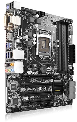 Asrock H87M PRO4 Mainboard Sockel LGA 1150 (Micro-ATX, Intel H87, DDR3 Speicher, 6X SATA III, HDMI, DVI, 6X USB 3.0)
