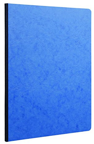 Clairefontaine 791464C - Notizbuch / Kladde Age Bag DIN A4 21x29,7 cm, liniert 96 Blatt 90g, geleimt mit Lederstruktur, mit bedruckten Vorsatzblättern, Blau, 1 Stück